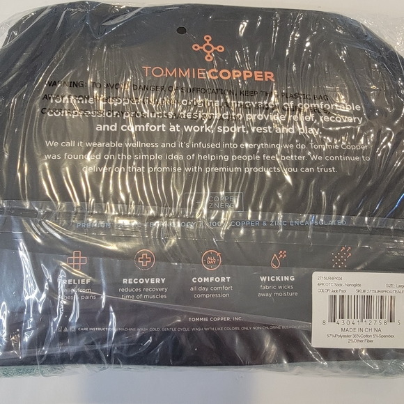 TOMMIE COPPER Compression Over Calf Socks Jade Green 4 Pc Nanoglide Large NWT - Picture 13 of 15